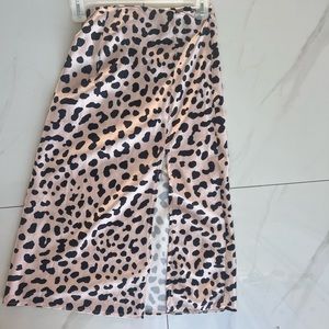 cheetah midi skirt